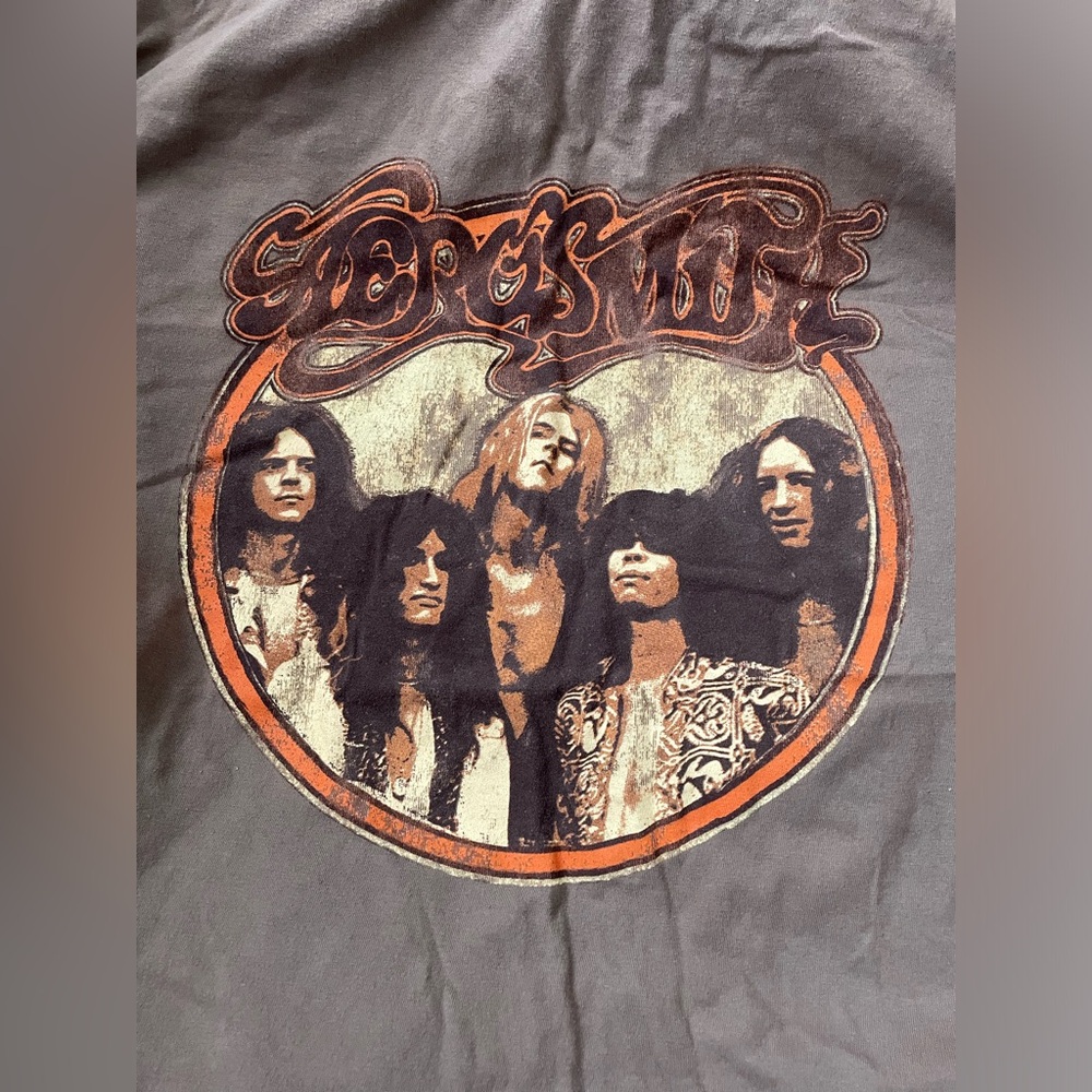 Aerosmith brand t shirt brown